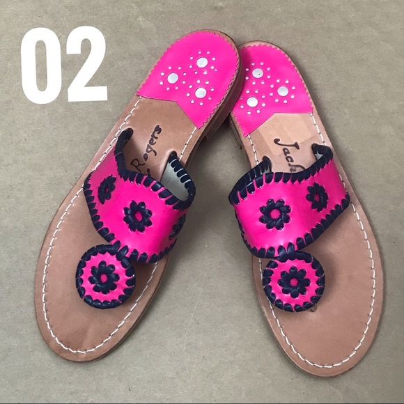 Jack Roger Leather Thong Sandals Whipstitch Hampton - Picture 4 of 14